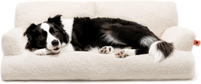 MEWOOFUN Pet Sofa For Medium Large Dogs & Cats - 40x24x12 Inch Washable Couch With Removable Cover & Non-Slip Bottom, Orthopedic Support Bed (Option: QCP58)